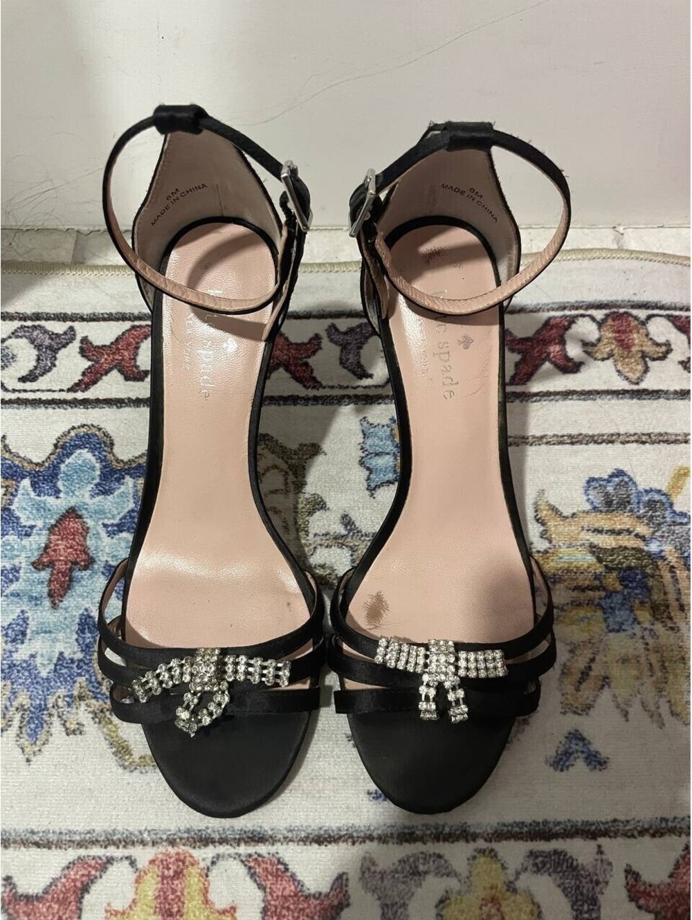 Kate Spade New York Women's Ankle Ingrida Sandal Heels Black Size 6M